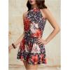 imageMilumia Women Summer Outfits 2 Piece Knot Back Halter Top and Wide Leg Shorts SetsBrown