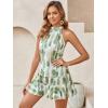 imageMilumia Women Summer Outfits 2 Piece Knot Back Halter Top and Wide Leg Shorts SetsGreen