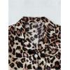 imageMilumia Womens Causal Leopard Print PJ Set Notch Collar Sleepwear Two Piecess Pajama SetsYellow Brown
