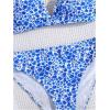 imageMilumia Girls 2 Piece Bikini Set Ditsy Floral V Neck Spaghetti Strap SwimsuitMulti Floral Blue