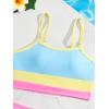 imageMilumia Girls 2 Piece Color Block Swimsuits Spaghetti Strap High Waist Bikini SetsMulticolor