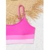 imageMilumia Girls 2 Piece Color Block Swimsuits Spaghetti Strap High Waist Bikini SetsPink