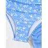 imageMilumia Girls Ditsy Floral One Piece Swimsuit Ruched Spaghetti Strap Bathing Suit with Coverup SkirtBlue
