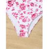 imageMilumia Girls Floral One Piece Swimwear Bow Tie Side Spaghetti Strap SwimsuitsPink
