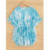 imageMilumia Girls Tie Dye Mesh Sheer Ruffle Coverups Beach Swimsuit Cover UpRuffle Trim Blue