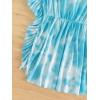 imageMilumia Girls Tie Dye Mesh Sheer Ruffle Coverups Beach Swimsuit Cover UpRuffle Trim Blue