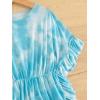 imageMilumia Girls Tie Dye Mesh Sheer Ruffle Coverups Beach Swimsuit Cover UpRuffle Trim Blue