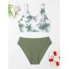 imageMilumia Girls Two Piece Bikini Set Tropical Print Swimsuit SwimwearTropical Green