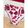 imageMilumia Girls Two Piece Swimsuit Bowknot Tropical V Neck Bikini SetRed and White