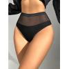 imageMilumia Women High Waist Mesh Panties Sexy Underwear Seamless Cheeky BriefsBlack