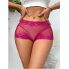 imageMilumia Women Sexy Mesh Sheer Low Rise Boyshorts Underwear Full Coverage BriefsHot Pink