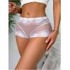 imageMilumia Women Sexy Mesh Sheer Low Rise Boyshorts Underwear Full Coverage BriefsWhite