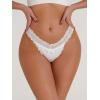 imageMilumia Women Sexy Panties Floral Lace Cut Out Thongs Mid Waist Underwear BriefsA White