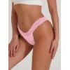 imageMilumia Women Sexy Panties Floral Lace Cut Out Thongs Mid Waist Underwear BriefsB Pink