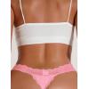 imageMilumia Women Sexy Panties Floral Lace Cut Out Thongs Mid Waist Underwear BriefsB Pink