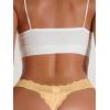 imageMilumia Women Sexy Panties Floral Lace Cut Out Thongs Mid Waist Underwear BriefsBeige