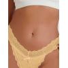 imageMilumia Women Sexy Panties Floral Lace Cut Out Thongs Mid Waist Underwear BriefsBeige