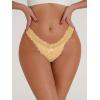 imageMilumia Women Sexy Panties Floral Lace Cut Out Thongs Mid Waist Underwear BriefsBeige