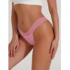 imageMilumia Women Sexy Panties Floral Lace Cut Out Thongs Mid Waist Underwear BriefsCoral Pink