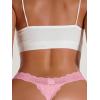 imageMilumia Women Sexy Panties Floral Lace Cut Out Thongs Mid Waist Underwear BriefsCoral Pink
