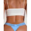 imageMilumia Women Sexy Panties Floral Lace Cut Out Thongs Mid Waist Underwear BriefsE Sky Blue