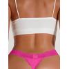 imageMilumia Women Sexy Panties Floral Lace Cut Out Thongs Mid Waist Underwear BriefsHot Pink