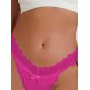 imageMilumia Women Sexy Panties Floral Lace Cut Out Thongs Mid Waist Underwear BriefsHot Pink