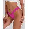 imageMilumia Women Sexy Panties Floral Lace Cut Out Thongs Mid Waist Underwear BriefsHot Pink