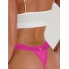 imageMilumia Women Sexy Panties Floral Lace Cut Out Thongs Mid Waist Underwear BriefsHot Pink