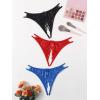 imageMilumia Women Sexy Panties Pack Crotchless Lingerie Cheeky Naughty Thongs Underwear SetBlack Red Blue