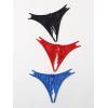 imageMilumia Women Sexy Panties Pack Crotchless Lingerie Cheeky Naughty Thongs Underwear SetBlack Red Blue