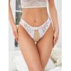 imageMilumia Women Sexy Panties Pack Crotchless Lingerie Cheeky Naughty Thongs Underwear SetBlack White Pink