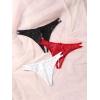 imageMilumia Women Sexy Panties Pack Crotchless Lingerie Cheeky Naughty Thongs Underwear SetWhite Black Red