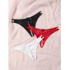 imageMilumia Women Sexy Panties Pack Crotchless Lingerie Cheeky Naughty Thongs Underwear SetWhite Black Red