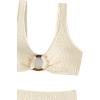 imageMilumia Womens 2 Piece High Waisted Bikini Sets Ring Linked V Neck Tummy Control SwimsuitsBeige