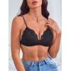 imageMilumia Womens 3 Pack Sexy Lace Triangle Bralettes Padded Wireless Comfort Everyday Bras Top Set