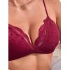imageMilumia Womens 3 Pack Sexy Lace Triangle Bralettes Padded Wireless Comfort Everyday Bras Top Set