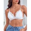 imageMilumia Womens 3 Pack Sexy Lace Triangle Bralettes Padded Wireless Comfort Everyday Bras Top Set