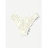 imageMilumia Womens Bikini Bottoms Solid Ruched Lettuce Trim Swim Bottom SwimwearApricot