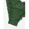 imageMilumia Womens Bikini Bottoms Solid Ruched Lettuce Trim Swim Bottom SwimwearArmy Green