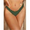 imageMilumia Womens Bikini Bottoms Solid Ruched Lettuce Trim Swim Bottom SwimwearArmy Green