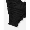 imageMilumia Womens Bikini Bottoms Solid Ruched Lettuce Trim Swim Bottom SwimwearBlack