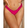 imageMilumia Womens Bikini Bottoms Solid Ruched Lettuce Trim Swim Bottom SwimwearHot Pink