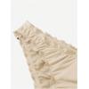 imageMilumia Womens Bikini Bottoms Solid Ruched Lettuce Trim Swim Bottom SwimwearKhaki