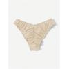imageMilumia Womens Bikini Bottoms Solid Ruched Lettuce Trim Swim Bottom SwimwearKhaki