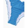 imageMilumia Womens Bikini Bottoms Solid Ruched Lettuce Trim Swim Bottom SwimwearLight Blue