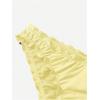 imageMilumia Womens Bikini Bottoms Solid Ruched Lettuce Trim Swim Bottom SwimwearLight Yellow