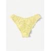 imageMilumia Womens Bikini Bottoms Solid Ruched Lettuce Trim Swim Bottom SwimwearLight Yellow