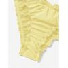 imageMilumia Womens Bikini Bottoms Solid Ruched Lettuce Trim Swim Bottom SwimwearLight Yellow