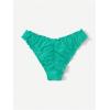imageMilumia Womens Bikini Bottoms Solid Ruched Lettuce Trim Swim Bottom SwimwearMint Green